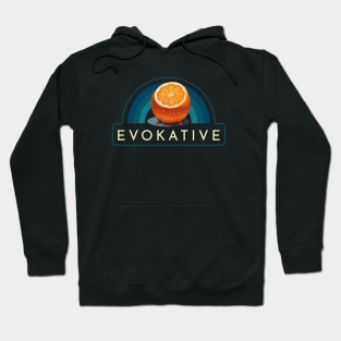 Dripping Orange Fruit And Stripes Modern Art Evokative Logo Hoodie